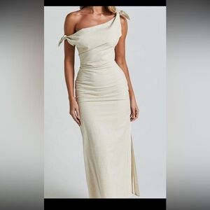 Showpo Linen One Shoulder Dress